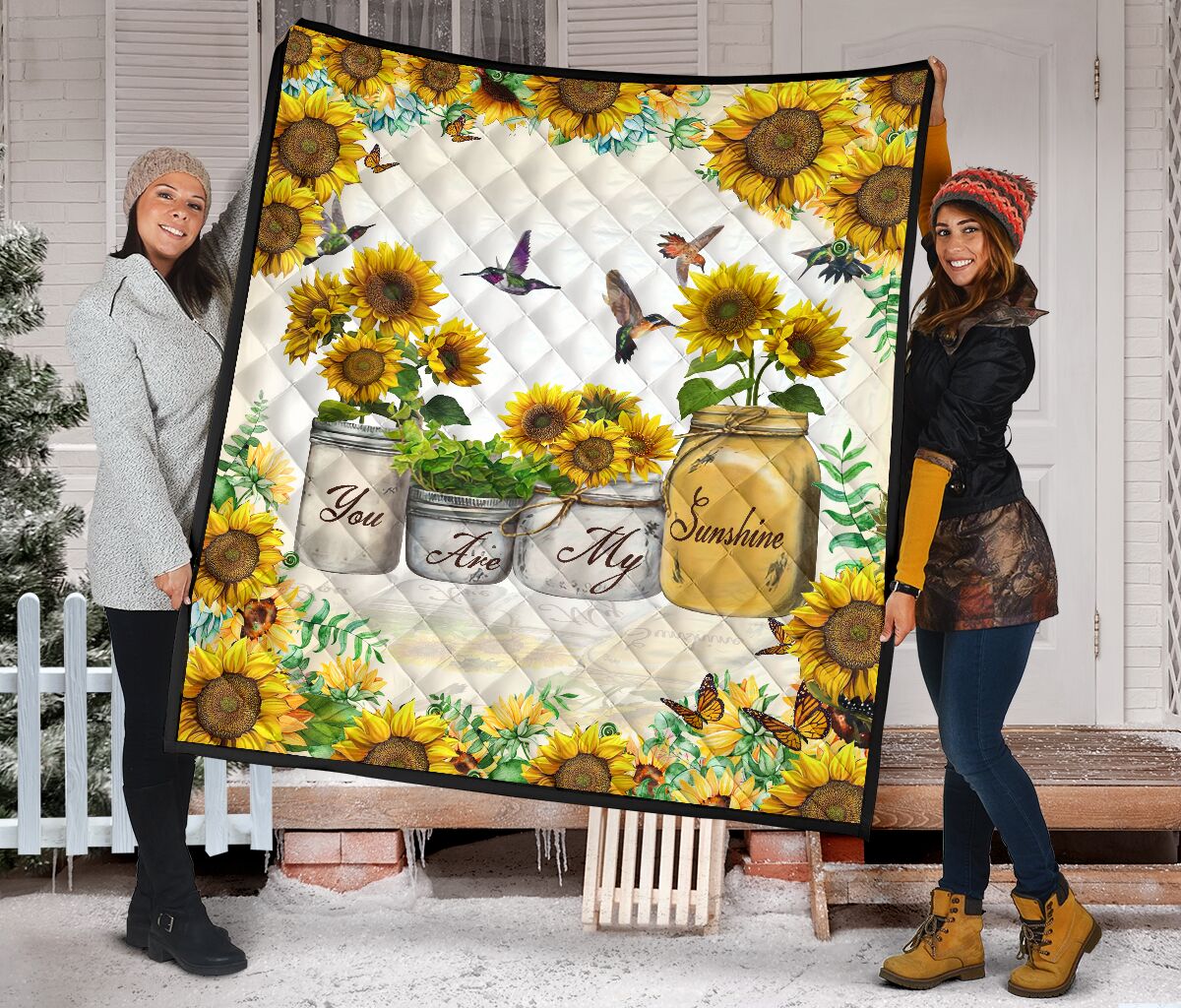 You Are My Sunshine - Sunflower & Hummingbirds Blanket Gift For Sunflower Lovers Decor Bedding Couch Sofa Soft And Comfy Cozy 1624068166750.jpg