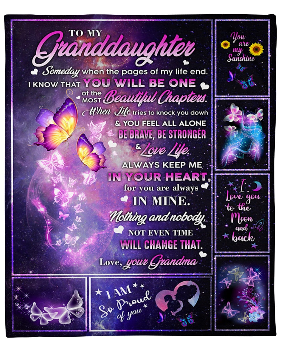 Gift For Granddaughter Blanket, Butterfly Galaxy To My Granddaughter Beautiful Chapters 1624249702835.jpg