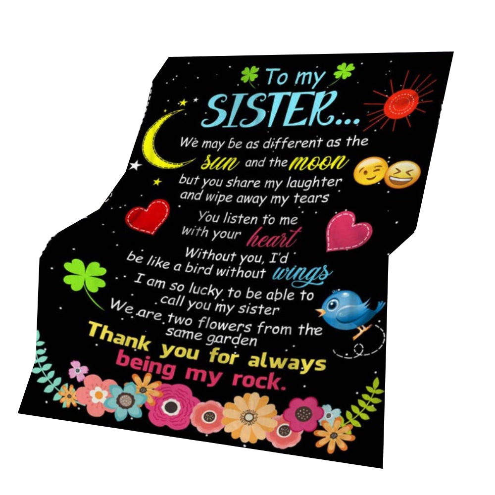 Gift For Sister Blanket, To My Sister I Am So Lucky To Be Able To Call You My Sister 1625210609941.jpg