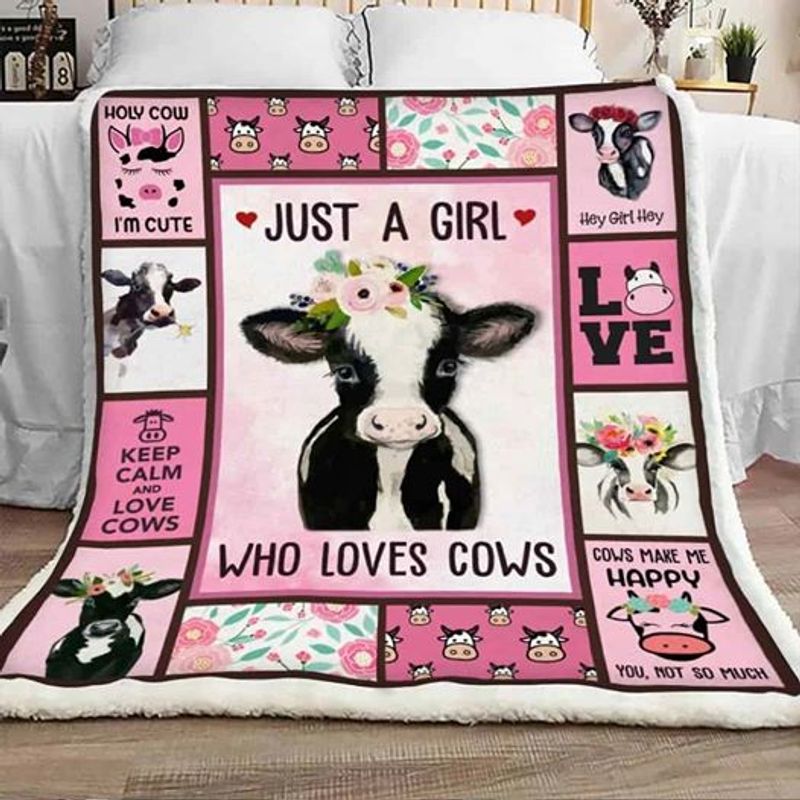 Gift For Daughter Blanket, Just A Girl Who Loves Cows 1625467948746.jpg