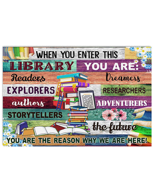 Librarian Canvas When You Enter This Library Flower Horizontal 1625538964896.jpg
