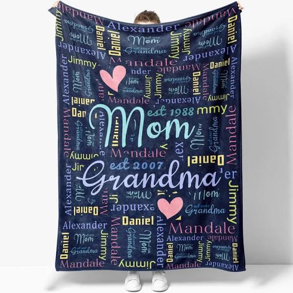 Personalized Grandma Blanket, Personalized Blanket For Grandma, Mothers Day Blanket, Nana Blanket, Grandma Gift, Blanket For Mom And Grandma 1625541917358.jpg