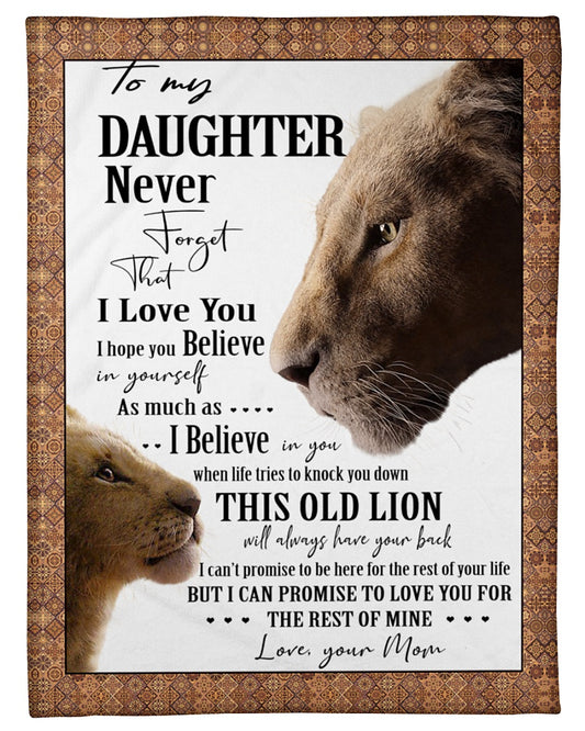 Gift for Daughter Lion Blanket, To My Daughter I Love You From Mom 1625645514000.jpg