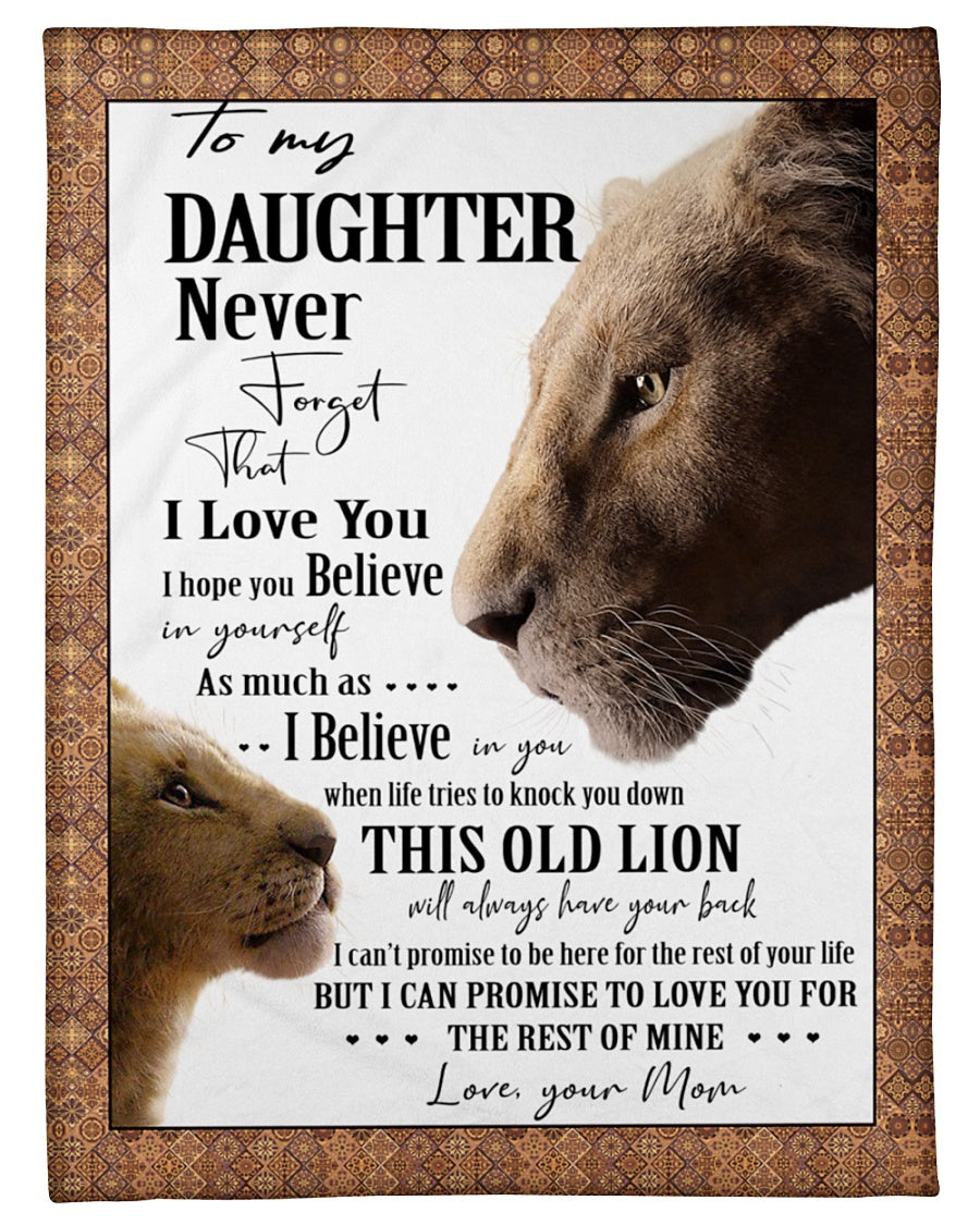 Gift for Daughter Lion Blanket, To My Daughter I Love You From Mom 1625645514000.jpg
