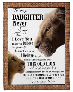 Gift for Daughter Lion Blanket, To My Daughter I Love You From Mom 1625645514000.jpg