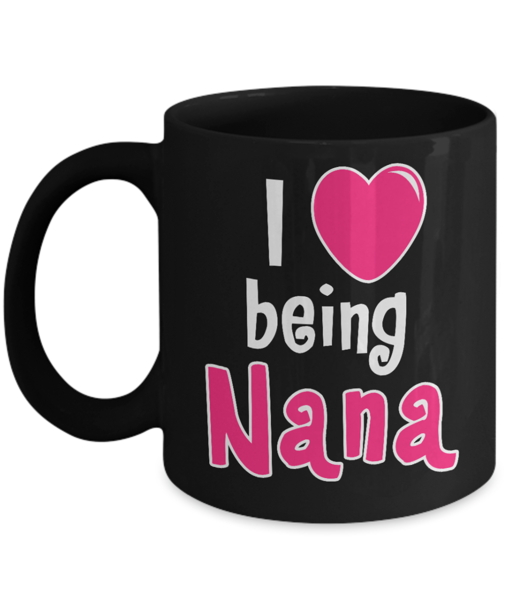I Love Being Nana Black Mug Gift For Grandma Birthday Gift Double Side Printed Ceramic Coffee Mug Tea Cups Latte 1626676882410.png