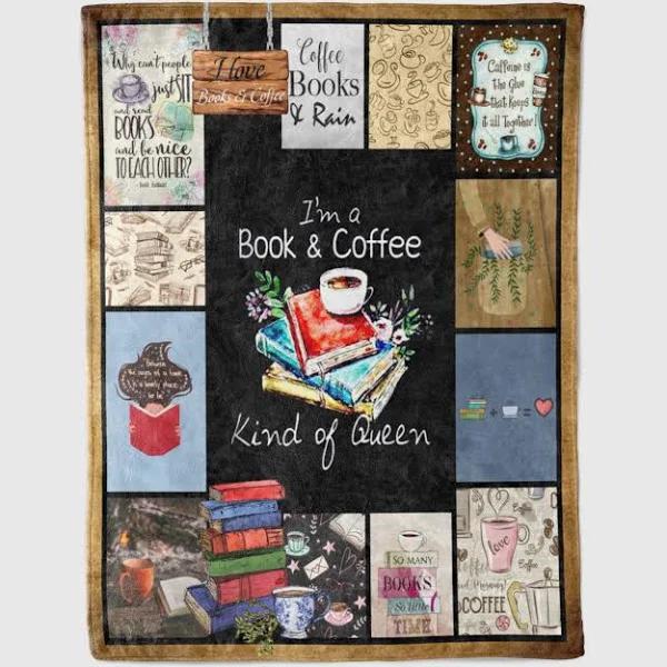 Book Blanket, Bookworm Blanket, Coffee Fleece Blanket, Reading Blanket, Reading Lover Gifts 1626677518190.jpg
