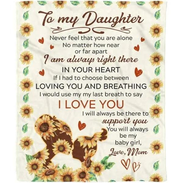 Sunflower To My Daughter I Am Always Right Here Blanket Gift For Daughter From Mom Birthday Gift Home Decor Bedding Couch Sofa Soft And Comfy Cozy 1626677710332.jpg