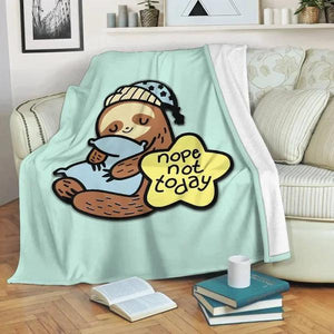 Nope Not Today Sloth  Sherpa Fleece Blanket 1626690279192.jpg