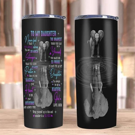 Gift For Daughter Tumbler,Elephant ,To My Daughter Never Feel That You Are Not Alone 1626767798898.jpg