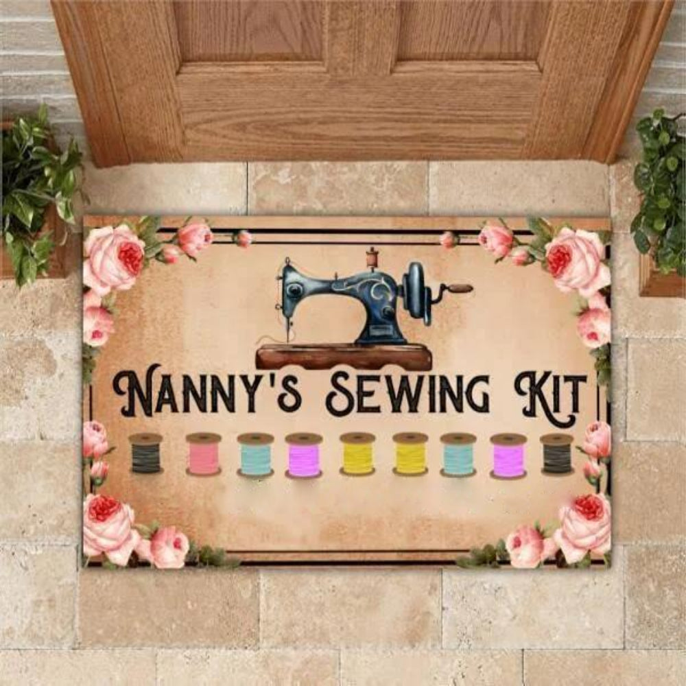 Grandma's - Nanny's Sewing Kit Indoor and Outdoor Doormat Warm House Gift Welcome Mat Gift for Friend Family 1626855125693.jpg