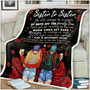 Gift For Sister Blanket, Sister To Sister Thank You For Making Me Laugh Roses 1627015051016.jpg