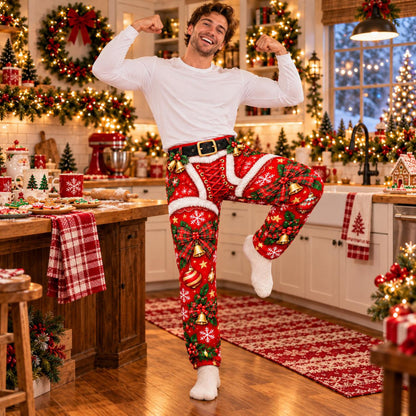 Ugly Christmas Pajama Pants: Red Faux Santa Suit Pattern Men's Lounge Bottoms 16270fb1-492c-4eeb-ac8b-baaff2114ff3-4.jpg