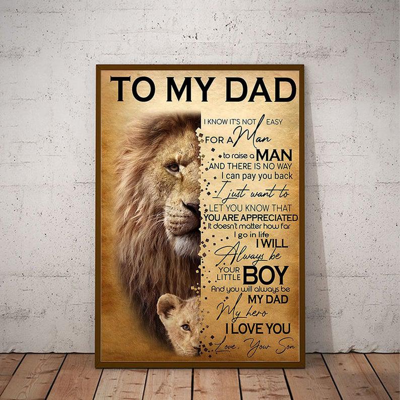 Gift For Father Canvas Fathers Day , To My Dad Lion My Hero 1627292711675.jpg
