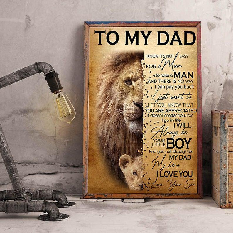 Gift For Father Canvas Fathers Day , To My Dad Lion My Hero 1627292712320.jpg