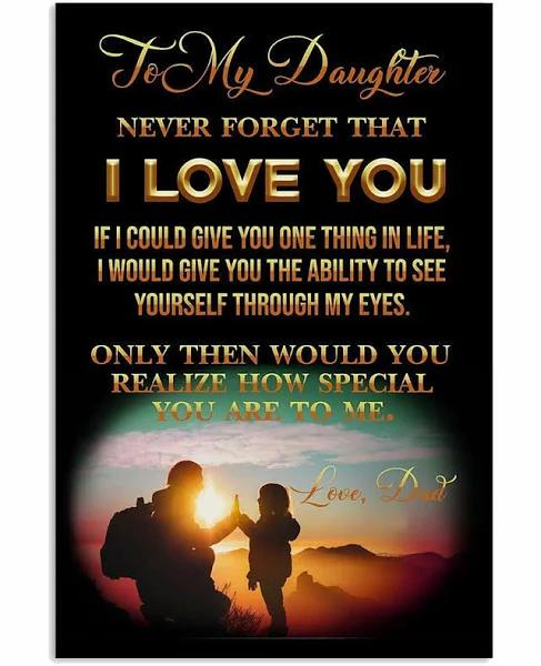 To My Daughter If I Could Give You One Thing In Life Portrait Canvas Gift For Daughter Birthday Gift For Dad Decor Wall Art Visual Art 1627373513220.jpg