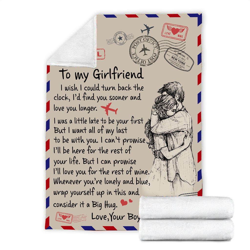 Gift For Girlfriend Blanket, To My Girlfriend I Wish I Could Turn Back The Clock 1627380844128.jpg