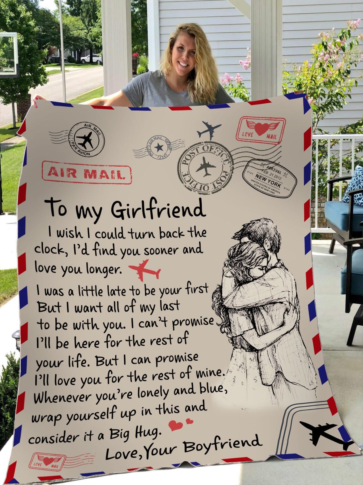 Gift For Girlfriend Blanket, To My Girlfriend I Wish I Could Turn Back The Clock 1627380844200.jpg