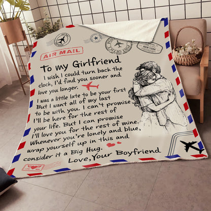 Gift For Girlfriend Blanket, To My Girlfriend I Wish I Could Turn Back The Clock 1627446836952.jpg
