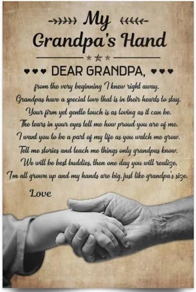 To My Grandpa From The Very Beginning I Know Right Away Portrait Canvas Gift For Grandpa Home Decor Wall Art Visual Art 1627544217187.jpg