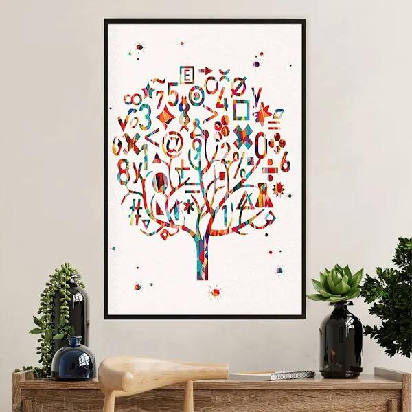 Teacher Classroom Canvas | Math Equations Tree | Wall Art Back To School Gift For Teacher 1627634465122.jpg