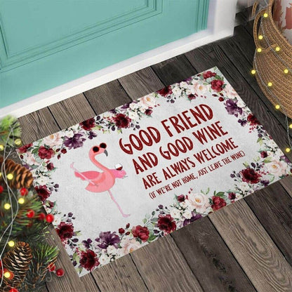 Flamingo Good Friend And Good Wine Doormat Real friends Bring Beer Welcome Doormat Indoor and Outdoor Doormat Warm House Gift Gift Friends Birthday Gift 1627635735615.jpg