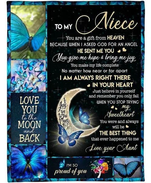 Niece Blanket - To My Niece You Are A Gift From Heaven You Give Me Hope Bring Me Joy Blanket 1627869093929.jpg
