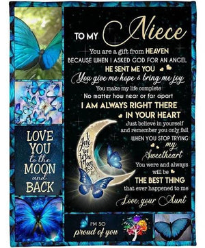 Niece Blanket - To My Niece You Are A Gift From Heaven You Give Me Hope Bring Me Joy Blanket 1627869093929.jpg
