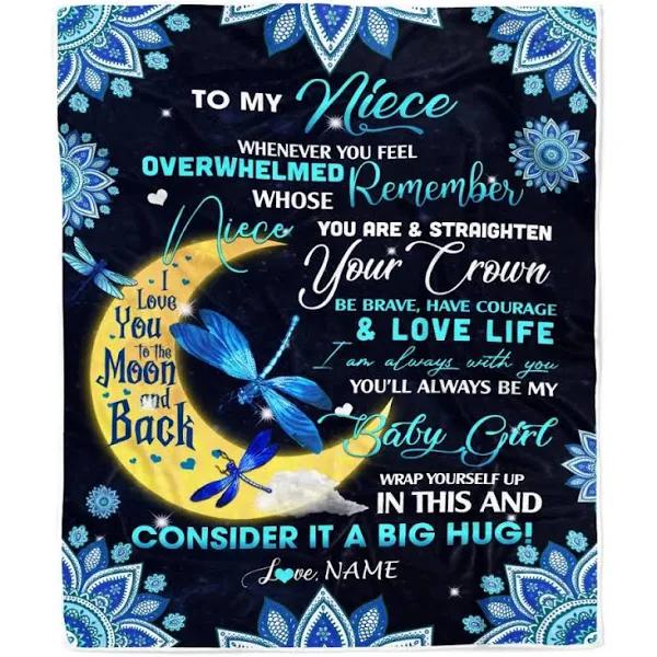  Personalized Blanket To My Niece Blanket From Aunt Auntie Dragonfly Whenever You Feel Overwhelmed Remember Whose Niece  1627869095581.jpg