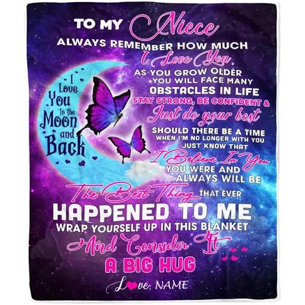  Personalized Blanket To My Niece Blanket From Aunt Auntie Uncle Always Remember How Much I Love You Moon Butterfly Niece Blanket 1627869309855.jpg