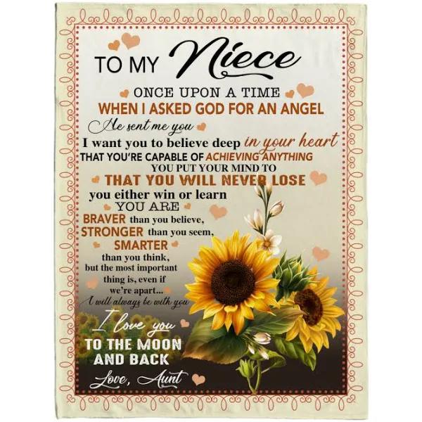 To My Niece Angel Braver Stronger Smarter I Love You Sunflower Gift From Aunt  Blanket 1627869536341.jpg