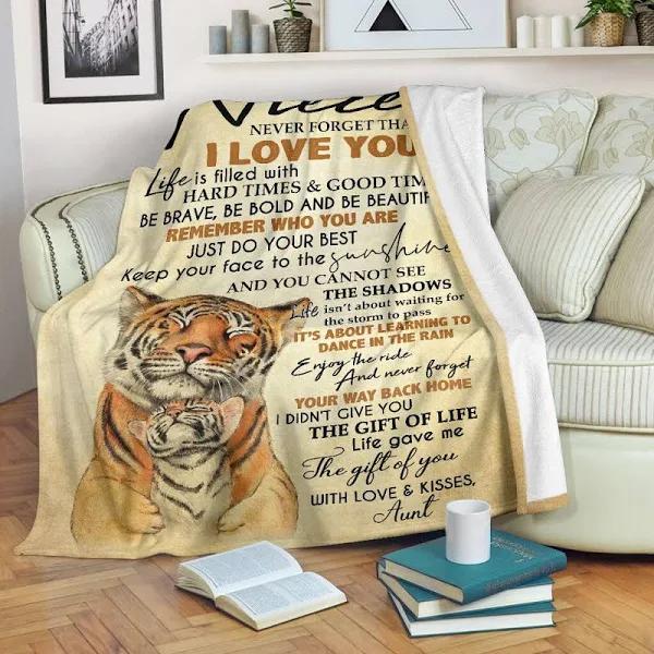 Cute Tigers Blanket Gift For Birthday - Never Forget That I Love You Aunts Gifts Blanket  For Niece 1627869540985.jpg