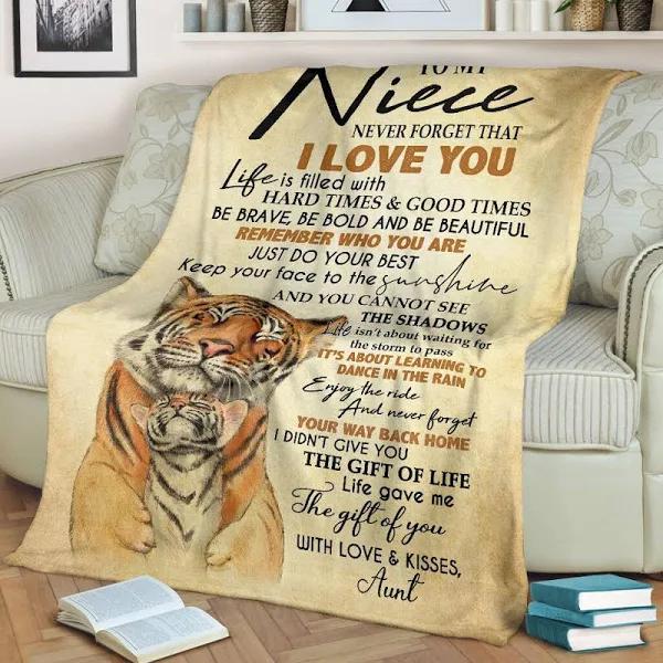 Cute Tigers Blanket Gift For Birthday - Never Forget That I Love You Aunts Gifts Blanket  For Niece 1627869541269.jpg