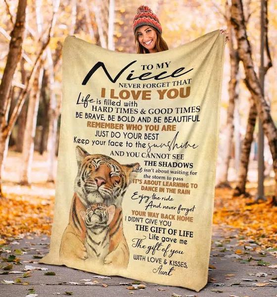 Cute Tigers Blanket Gift For Birthday - Never Forget That I Love You Aunts Gifts Blanket  For Niece 1627869541831.jpg