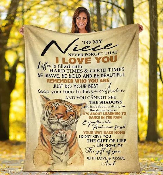 Cute Tigers Blanket Gift For Birthday - Never Forget That I Love You Aunts Gifts Blanket  For Niece 1627869542043.jpg