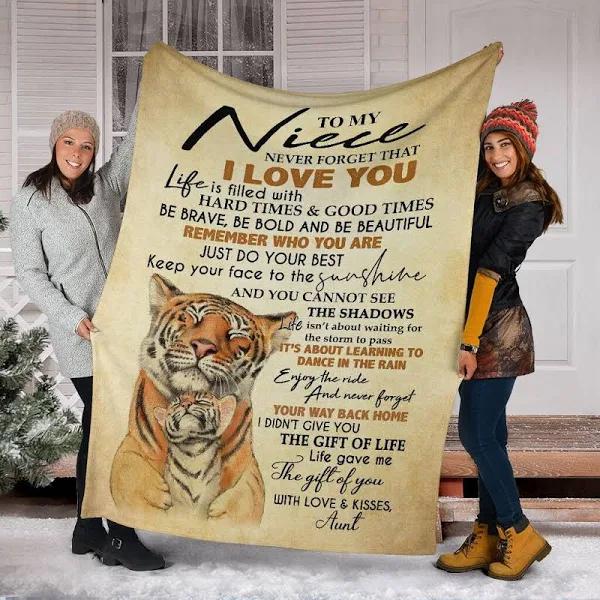 Cute Tigers Blanket Gift For Birthday - Never Forget That I Love You Aunts Gifts Blanket  For Niece 1627869542390.jpg