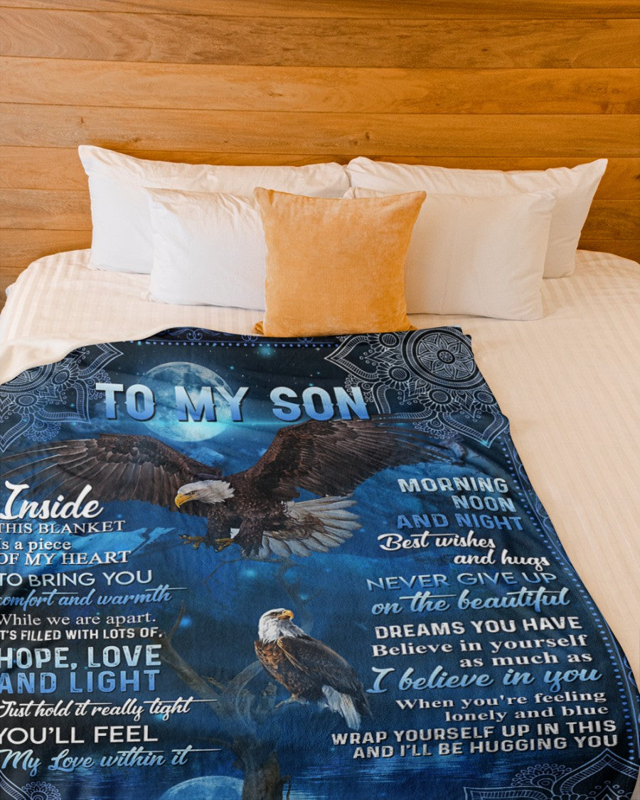 Gift For Son Blanket, Eagle Mandala To My Son Inside This Blanket 1627974933780.jpg