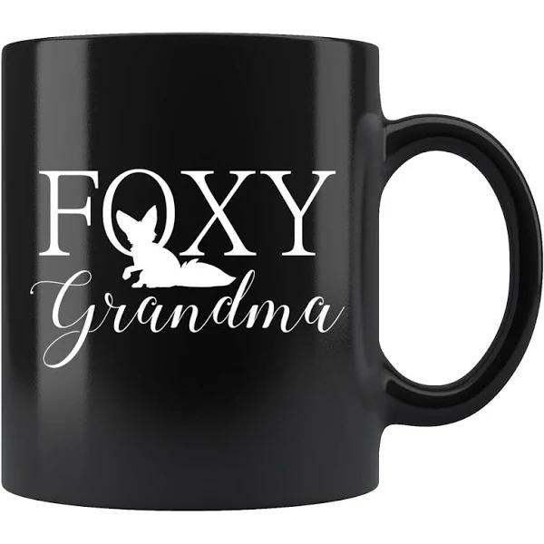 Foxy Grandma Black Mug Double Side Printed Ceramic Coffee Mug Tea Cups Latte 1628049282174.jpg
