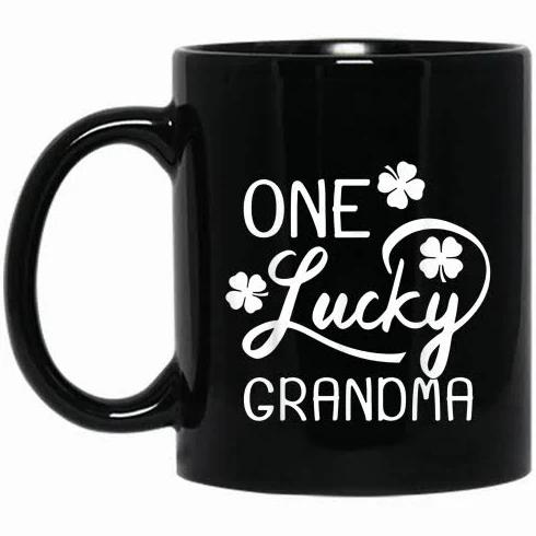 One Lucky Grandma Day Black Mug Double Side Printed Ceramic Coffee Mug Tea Cups Latte 1628049284454.jpg
