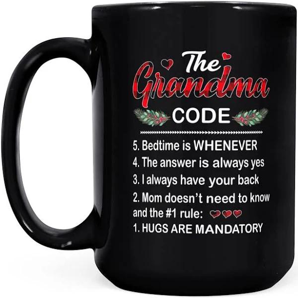 The Grandma Code - Black Mug Double Side Printed Ceramic Coffee Mug Tea Cups Latte 1628049284508.jpg