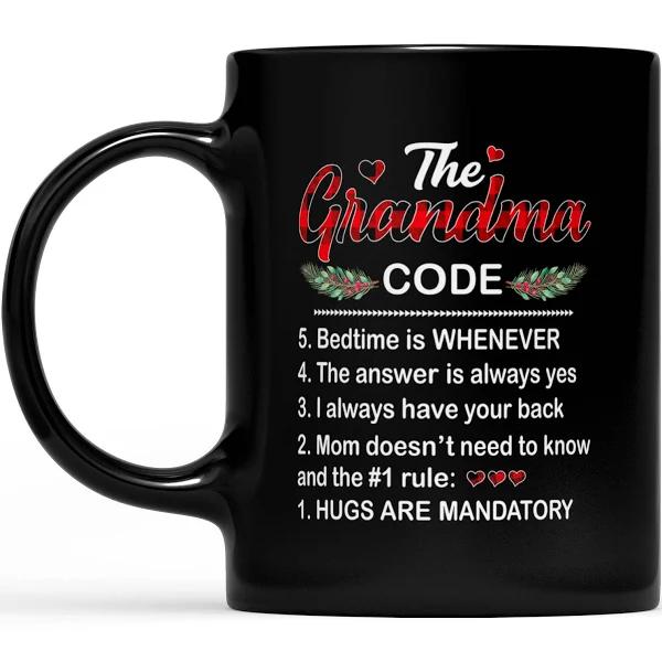 The Grandma Code - Black Mug Double Side Printed Ceramic Coffee Mug Tea Cups Latte 1628049284890.jpg