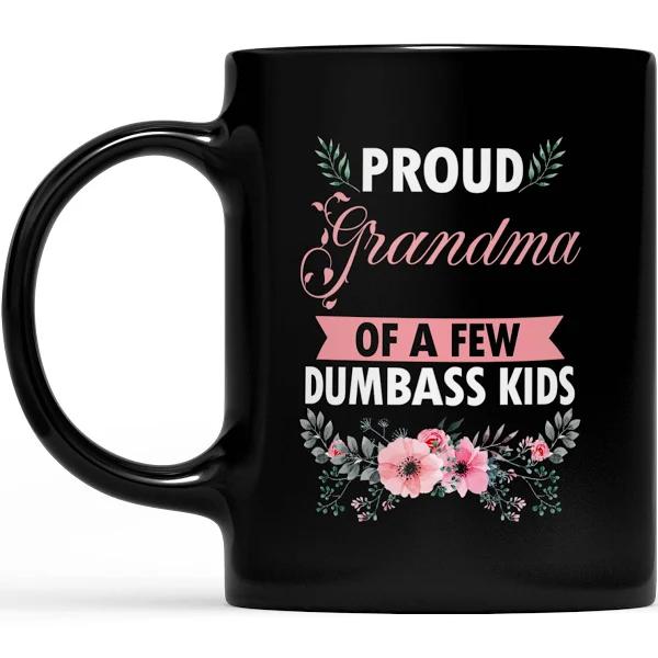 Grandma Of A Few Kids Floral - Black Mug Double Side Printed Ceramic Coffee Mug Tea Cups Latte 1628049287891.jpg