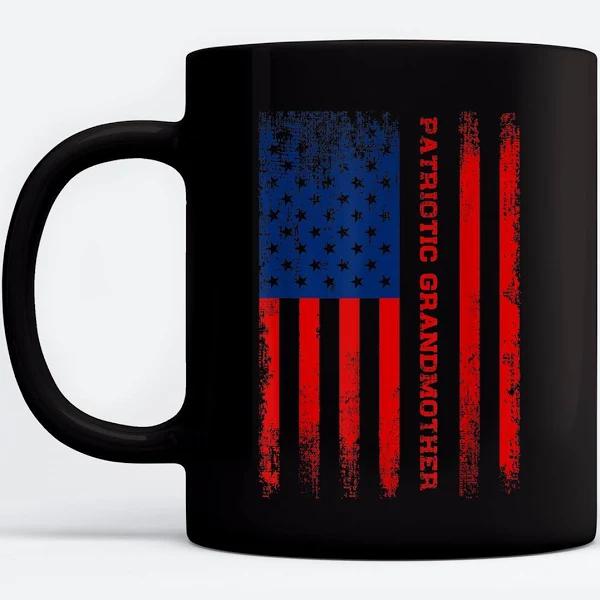 Patriotic Grandmother 4th of July Ceramic Coffee Black Mugs Ceramic Mug - Black Mug Double Side Printed Ceramic Coffee Mug Tea Cups Latte 1628050043492.jpg