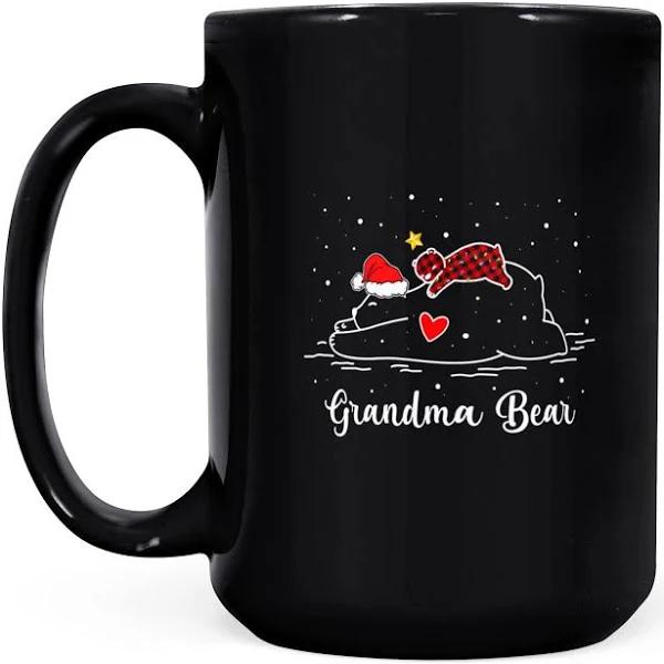 Grandma Bear Cute Happiness Bear Family - Black Mug Double Side Printed Ceramic Coffee Mug Tea Cups Latte 1628050061210.jpg