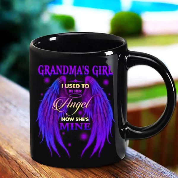 Grandma Girl I Used To Angel Now She Is Mine Great Family Love Black Mug Double Side Printed Ceramic Coffee Mug Tea Cups Latte 1628051255834.jpg