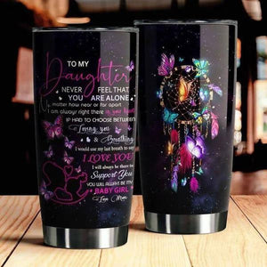 To My Daughter Dreamcatcher Colorful Butterfly Stainless Steel Skinny Tumbler Bulk, Double Wall Vacuum Slim Water Tumbler Cup With Lid, Reusable Metal Travel Coffee Mug 1628148429063.jpg