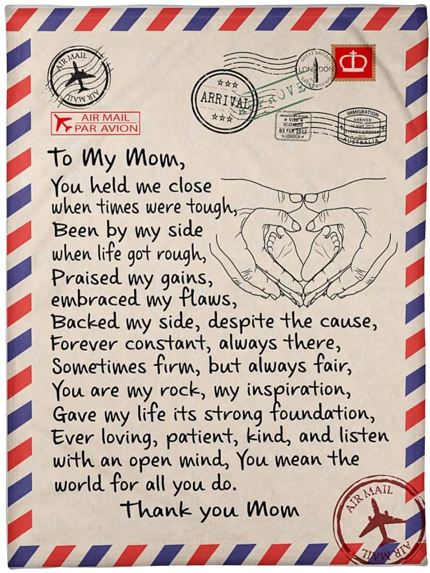 To My Mom Hand In Hand Air Mail Blanket Gift For Mom From Son Birthday Gift Home Decor Bedding Couch Sofa Soft And Comfy Cozy 1628311622410.jpg