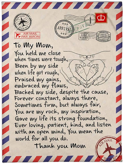 To My Mom Hand In Hand Air Mail Blanket Gift For Mom From Son Birthday Gift Home Decor Bedding Couch Sofa Soft And Comfy Cozy 1628311622410.jpg