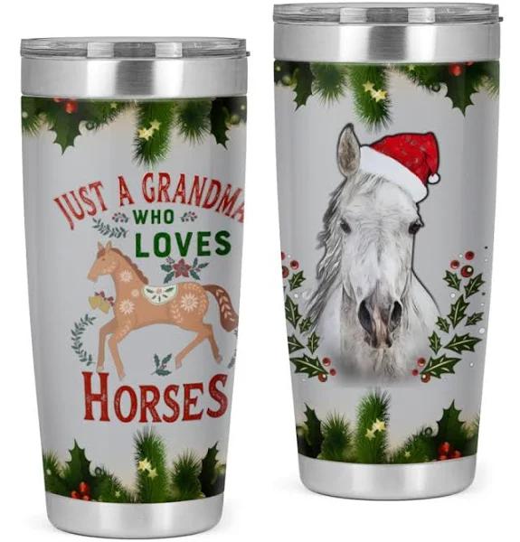 Grandmother Christmas Who Loves Horses Stainless Steel Skinny Tumbler Bulk, Double Wall Vacuum Slim Water Tumbler Cup With Lid, Reusable Metal Travel Coffee Mug 1628476770596.jpg
