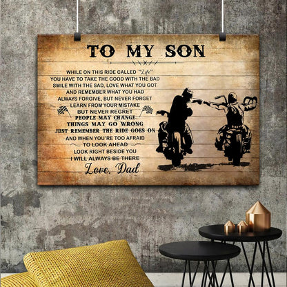 To My Son Biker While On This Ride Called Life Landscape Canvas Gift For Son From Dad Decor Home Decor Wall Art Visual Art 1628480109511.jpg